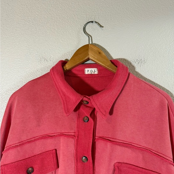 NWT POL Cropped Boho Shacket Large - Picture 4 of 8